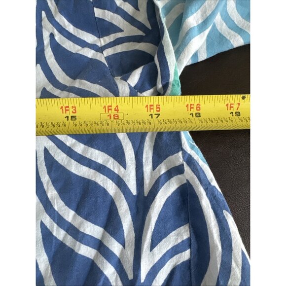 Roberta Roller Rabbit XS Leaf Print Blue & Green Button-Up Shirt - Picture 10 of 10